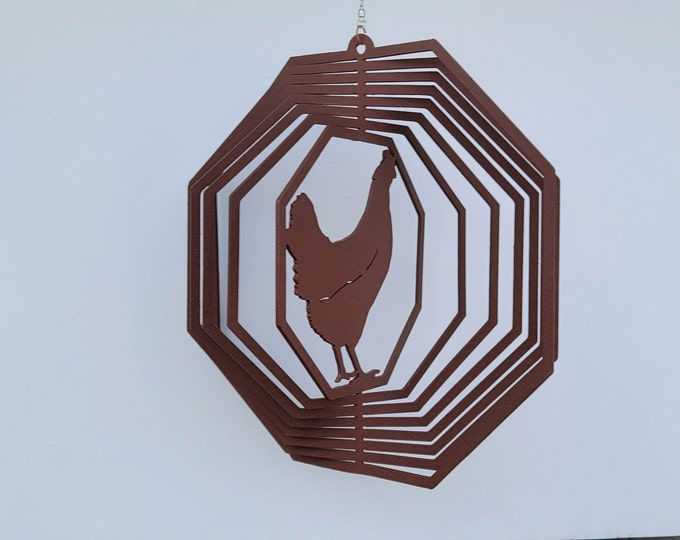 Chicken wind spinner, chicken gift for women, chicken coop decor, funny garden decor, metal yard art, chicken decor, sun catcher, farm decor