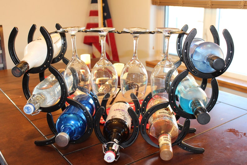 Bigskymetalworx Horseshoe Wine Rack - Thumbnail 2