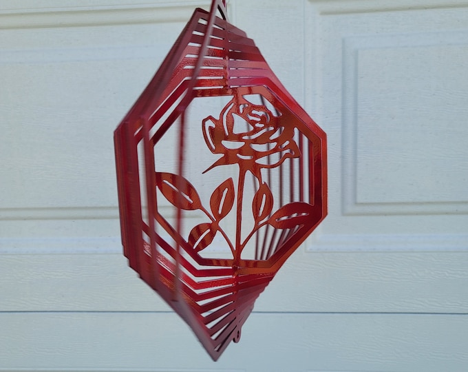 Rose wind spinner, flower decor, spring gifts, gifts for her, gifts for grandma, garden, house warming gift, yard art, porch decor, roses