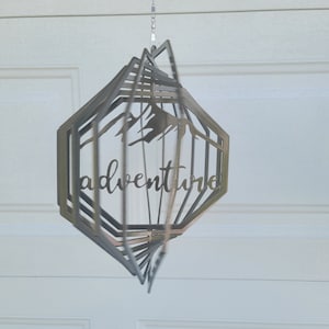 hanging wind spinners for outdoors, front porch decor, nature lover gift for her, campsite decor, apartment balcony decor, outdoorsy gifts