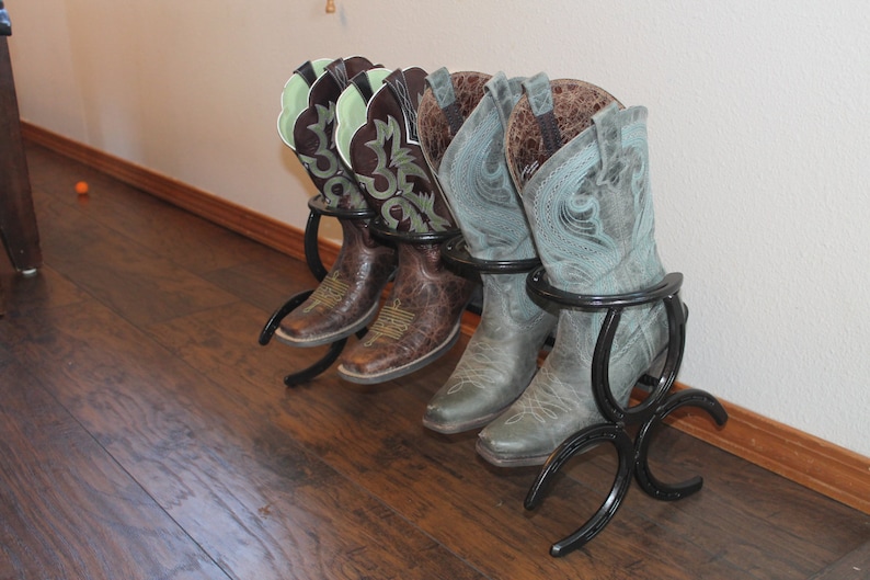 Horseshoe Boot Rack Mudroom Storage Cowboy Boot Holder Etsy