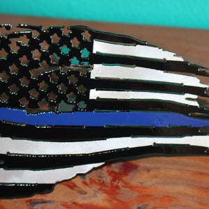 thin blue line trailer hitch cover, tattered flag police officer gifts for men, truck accessories for boyfriend, law enforcement retirement