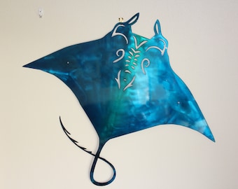 manta ray wall art, coastal decor beach house sign, surfing nursery decor, ocean baby shower gift, manta ray decor under the sea nursery art