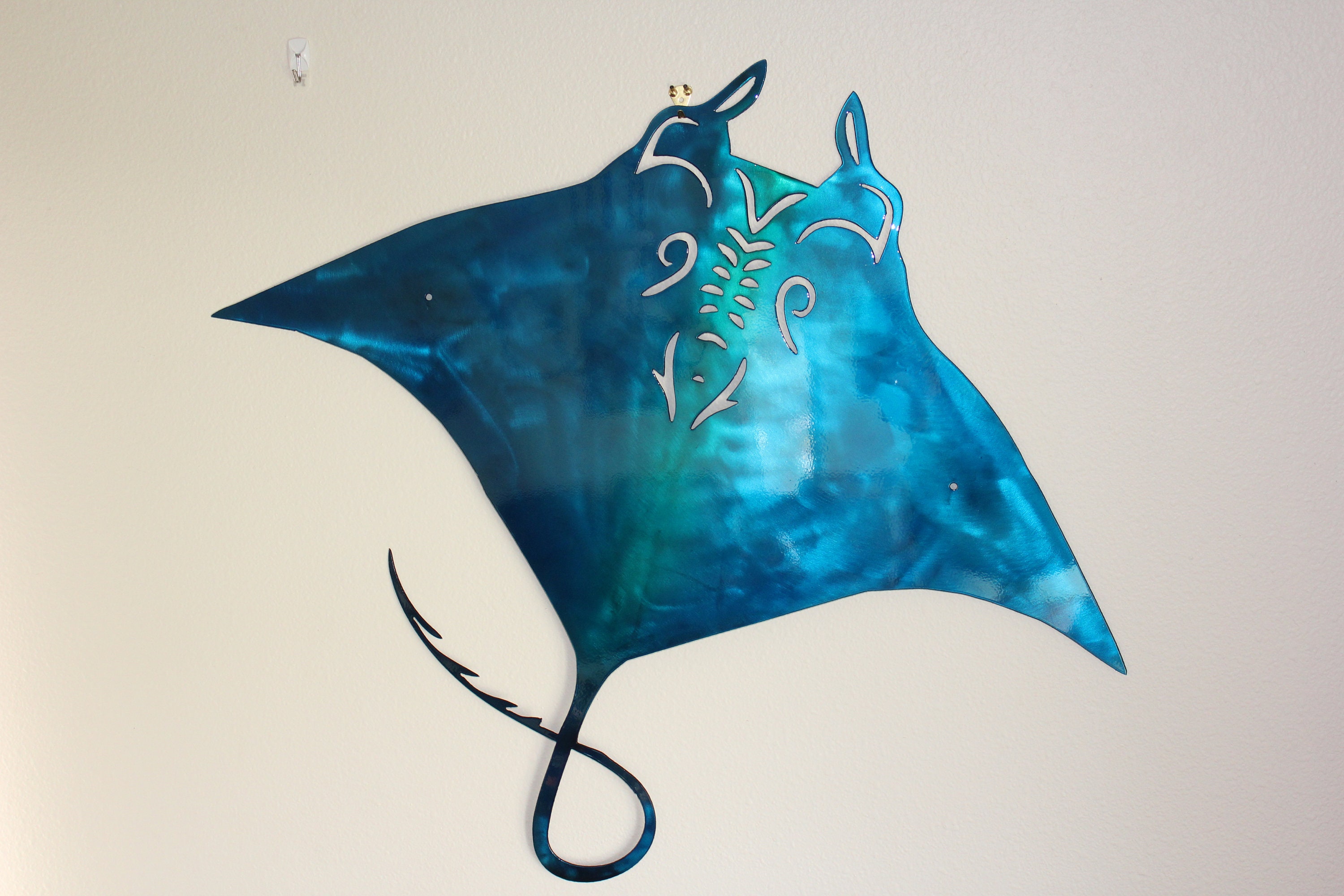 Manta Ray Wall Art Coastal Decor Beach House Sign Surfing Etsy Uk 