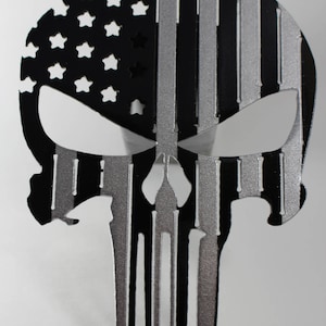 Punisher flag, metal hitch cover, punisher skull, birthday gift for him, law enforcement gifts, military gift, 10th Anniversary gift trailer