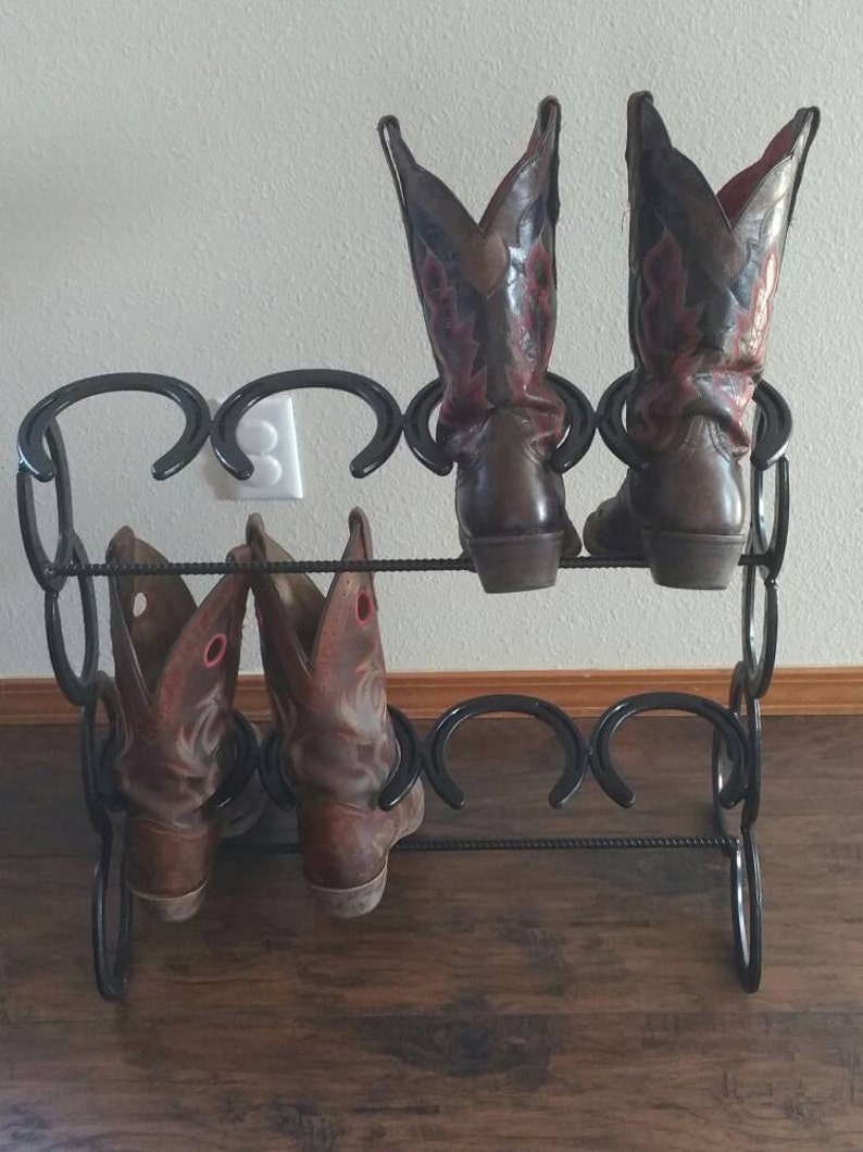Horseshoe Boot Rack Mudroom Storage Cowboy Boot Holder Etsy