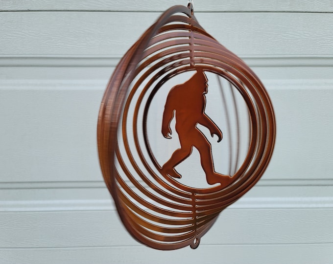 bigfoot wind spinner for yard, sasquatch gifts, cryptidcore decor, squatchin cryptid hunter unique gifts for men, funny garden decorations