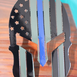 American flag spartan helmet trailer hitch cover, thin blue line trailer hitch plug, truck accessories for men, patriot gifts, police