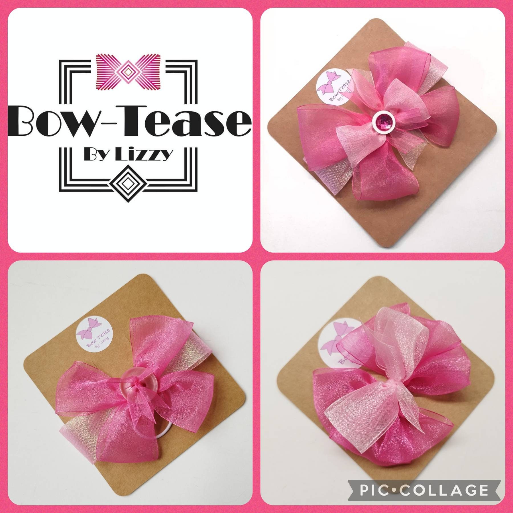 Pack of 5 Baby Pink Large 8.5cm / 25mm Satin Ribbon Ready Made Craft Double  Bows 