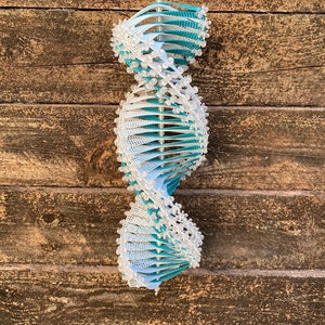 Vintage Teal and White Wind Spinner Garden Decor 12&quot;