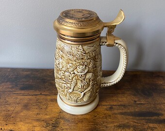 AVON 1987 Collectible Lidded Beer Stein "The Gold Rush" 
