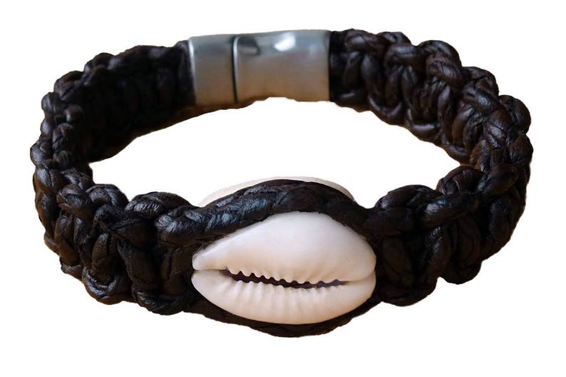 Pulsera de cuero surf pulsera caballero cuero negro nuevo señora trenzada surfista