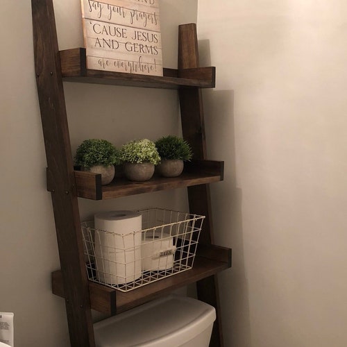 Over the Toilet Ladder Shelf Etsy Canada