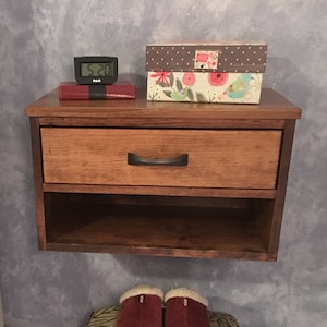 Pair of Floating Nightstands, Matching pair (2) of large floating Bedside Tables, Many colors available