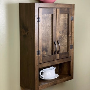 Wall Hanging Bathroom or Kitchen Cabinet with Open Cubby Below