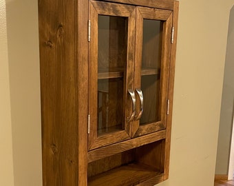 Bathroom Cabinet with Glass doors, Medicine Cabinet, Kitchen Cupboard, Many colors available