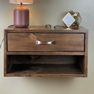Large Floating Nightstand, Bedside Table with drawer, Buy 2 and save, many colors available