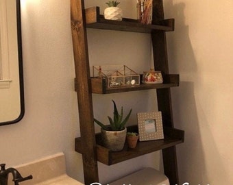 Over the Toilet Ladder Shelf Etsy UK