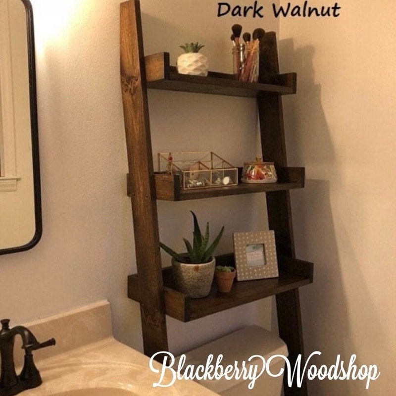 Wood Bathroom Ladder Shelf - Etsy