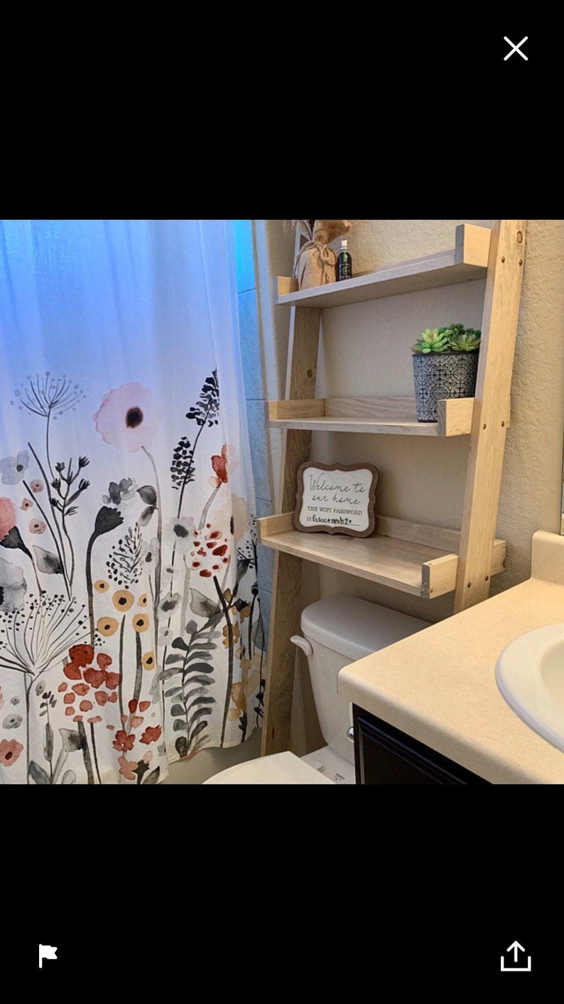 Two Overthetoilet Ladder Shelves Etsy Canada
