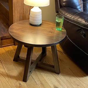 Round Wooden End Table, Coffee Table, Many colors available