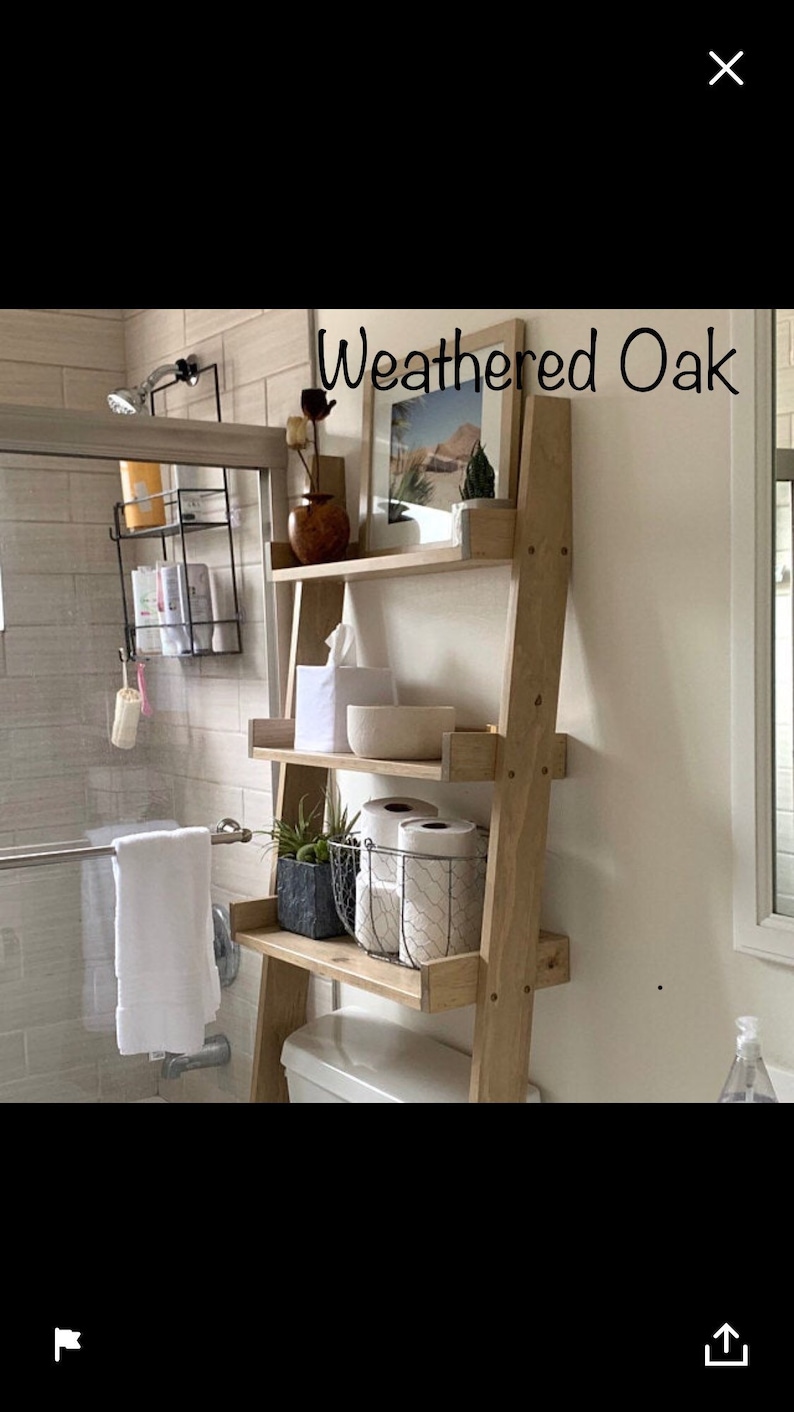 Over the Toilet Ladder Shelf