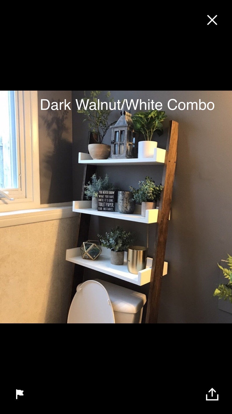 Over the Toilet Ladder Shelf Etsy UK