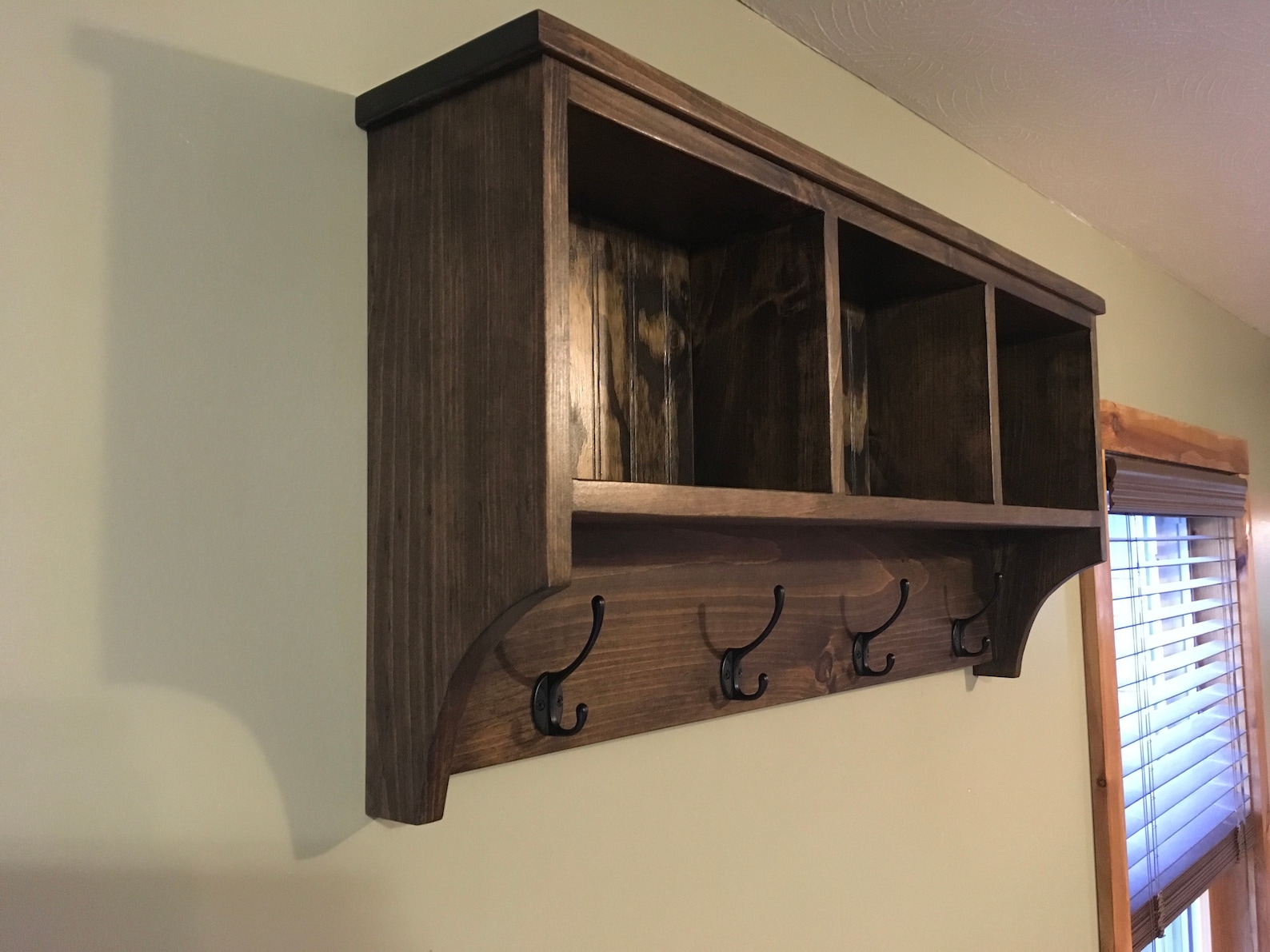 Wall Hanging Cubby Shelf with Hooks Etsy
