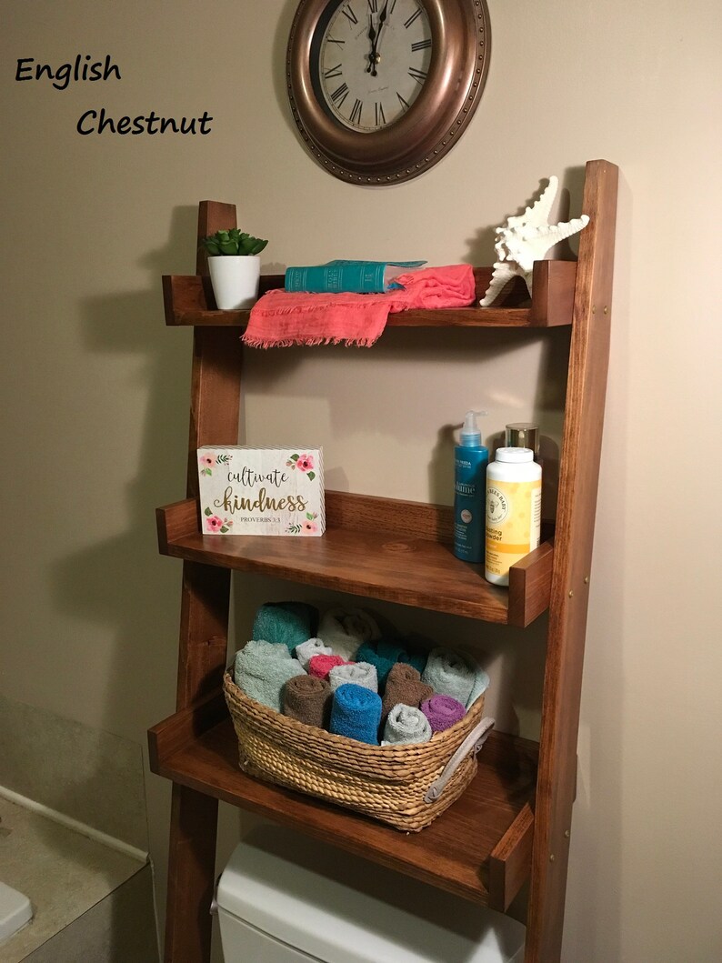 Two Overthetoilet Ladder Shelves Etsy Canada