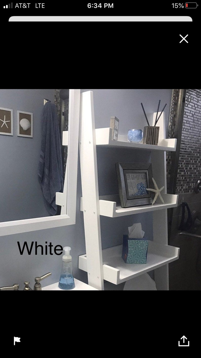 Over the Toilet Ladder Shelf White (Paint)