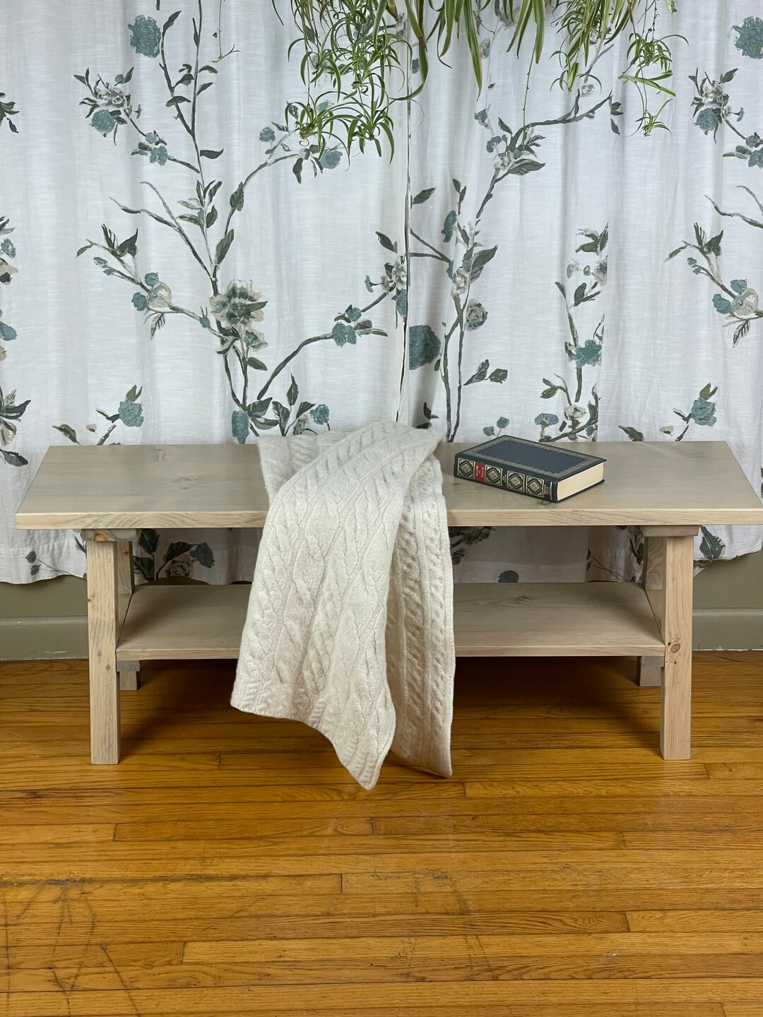 Wider Entryway Bench With Shelf Etsy