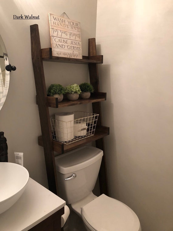 over-the-toilet ladder with baskets