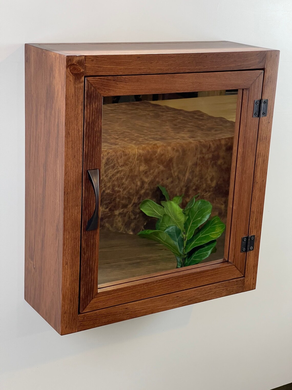 Wooden Wall Hanging Medicine With Mirror Etsy