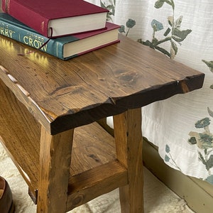 Hand Distressed Entryway Bench with Shelf