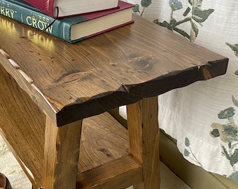 Hand Distressed Entryway Bench with Shelf