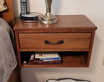 Large Floating Nightstand with Drawer, Bedside Table, Many colors available, Buy a pair and save