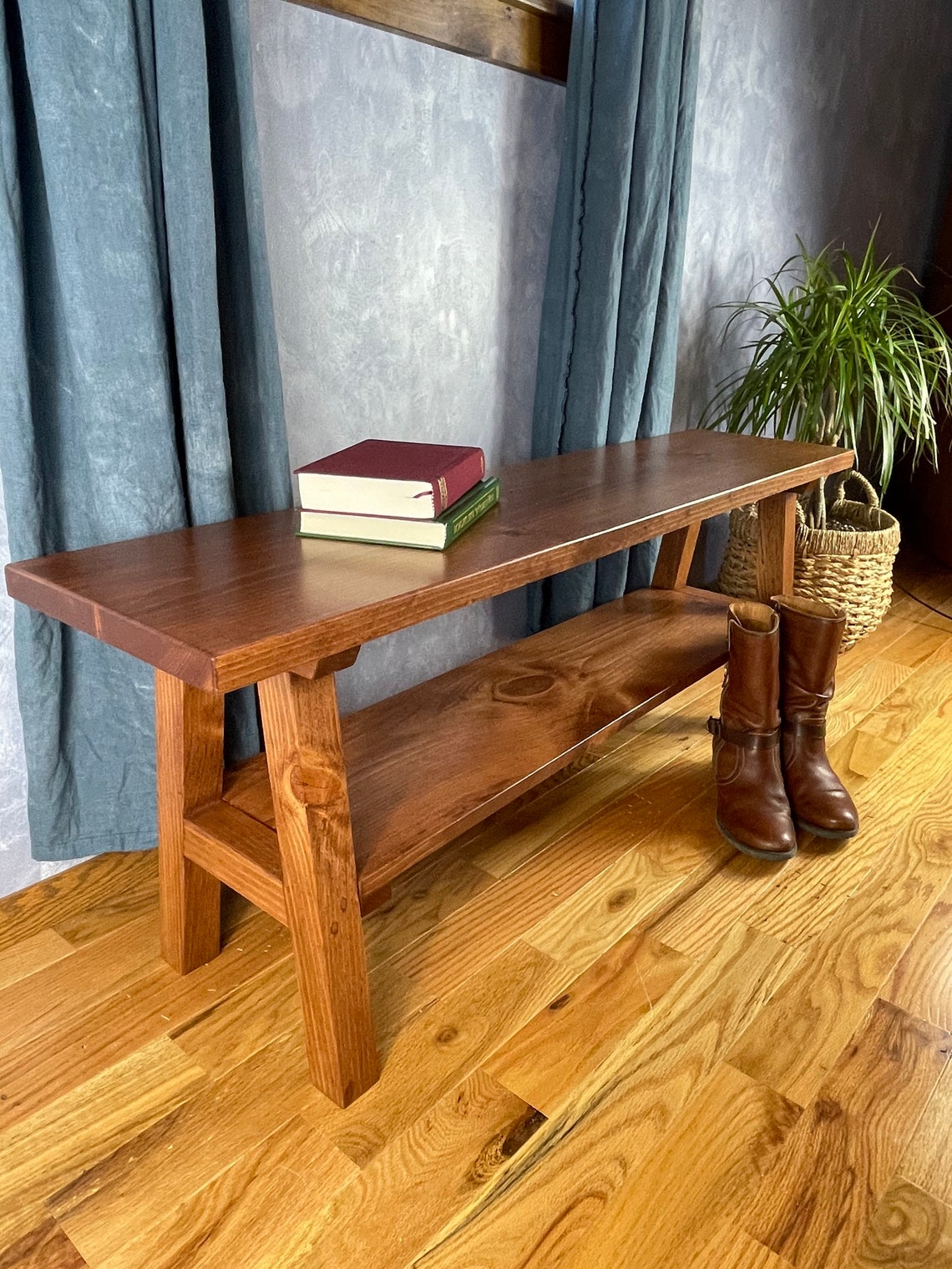 Entryway Bench With Shelf Etsy