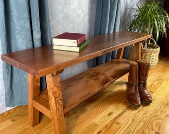 Entryway Bench with Shelf