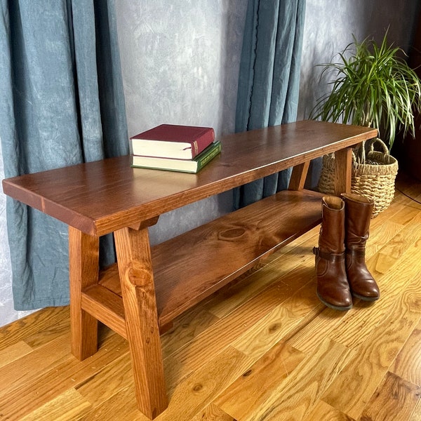 Entryway Bench with Shelf