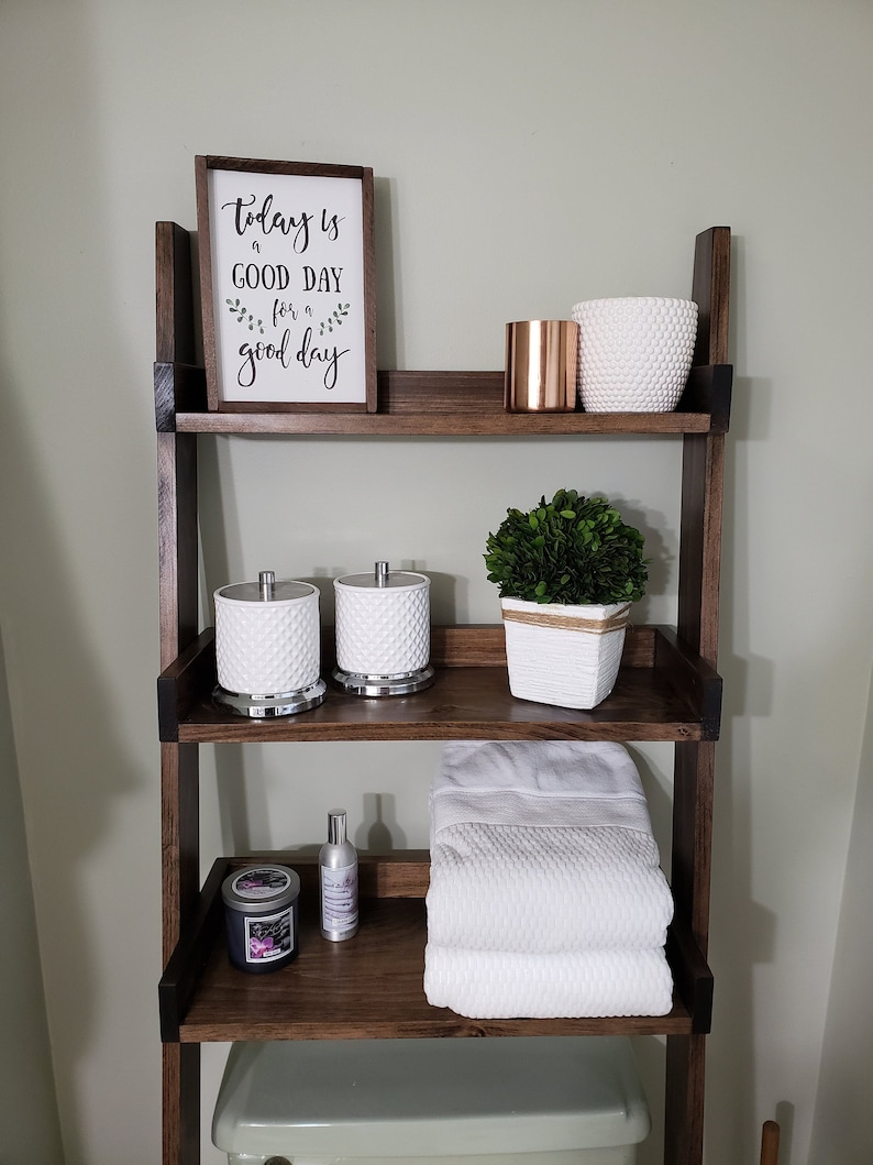 Over the Toilet Ladder Shelf Etsy UK