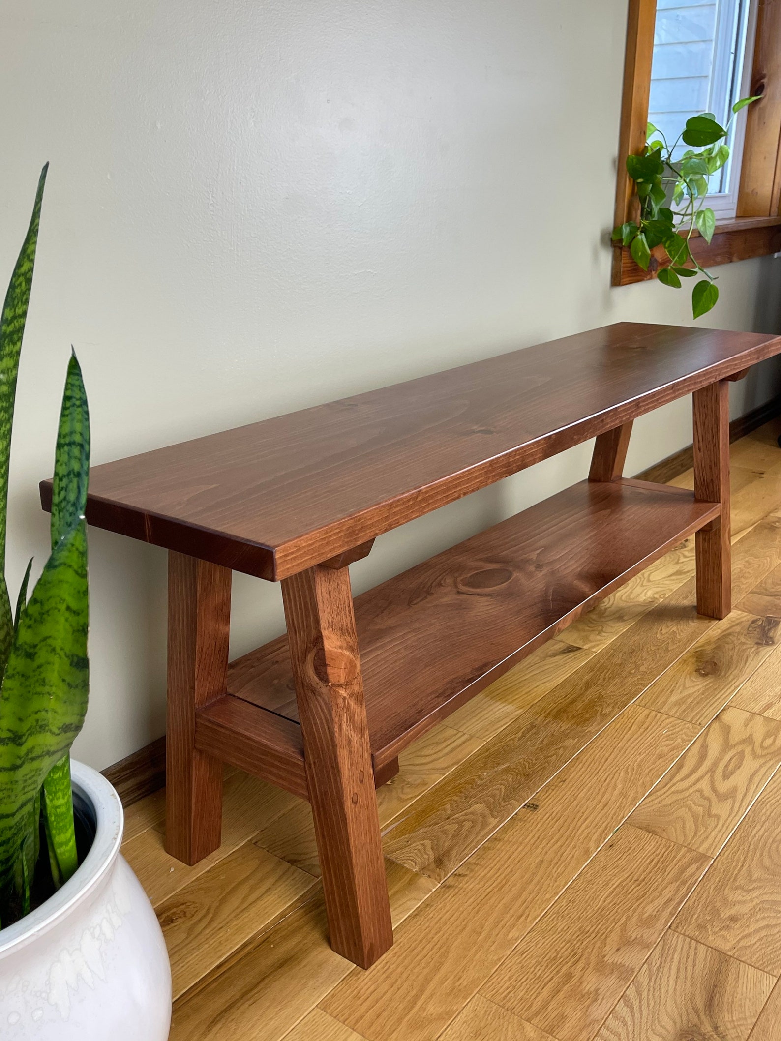 Entryway Bench With Shelf Etsy