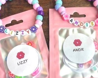 Personalized Bracelet Making Kit: Girl Birthday Party Favor