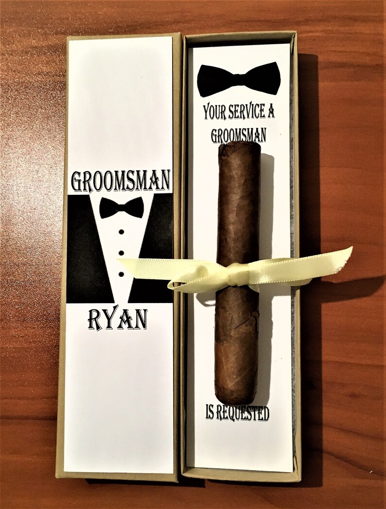 Groomsman Invitation/Ask Groomsmen/Suit up Cigar Box/Weddings | Etsy