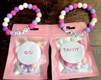 DIY Bead Name Bracelet Kit: Girl Party Favor, Jewelry Making Craft