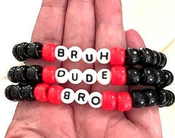 DIY Bruh/Dude/Bro Bracelet Kit: Boys Birthday Party Favor