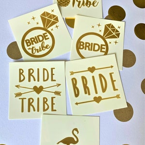 Metallic Gold Bachelorette Tattoos: Bride Tribe, Team Bride
