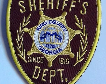 The Walking Dead King County, Georgia Sheriff's Department geborduurde patch cosplay 4,2" x 3,7" hoog