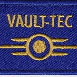 Vault-Tec Fallout Insipried Patch Cosplay 3&quot;x2&quot; Inches Hook and Loop backing