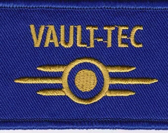 Vault-Tec Fallout Insipried Patch Cosplay 3"x2" Inches Hook and Loop backing