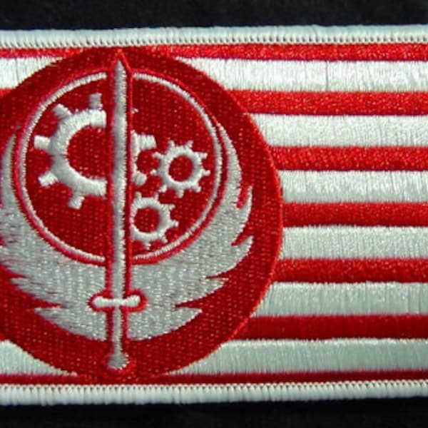 Brotherhood of Steel BOS FLAG Fallout style inspired embroidered cosplay gamer patch Hook and Loop backing